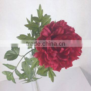 fabric flower 2 stems real touch coral peony artificial wholesale flowers