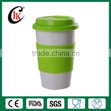 Wholesale Porcelain Promotional Coffee Mug White Ceramic Mug With Silicone Lid and Sleeve photo-5