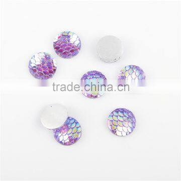 DIY 10mm/12mm ab Color Flat Back Cabochon Fish Scale Resin/plastic/acrylic Cheap Beads photo-6