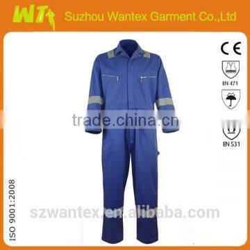 Cheap Factory Working Coverall Cotton-polyester Men Coverall With Reflector