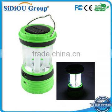 portable solar camping lantern with cell phone charger