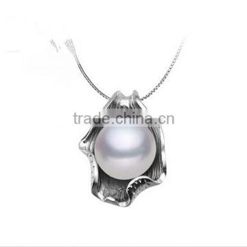 10mm 925 silver button shape white color small pearl pendant