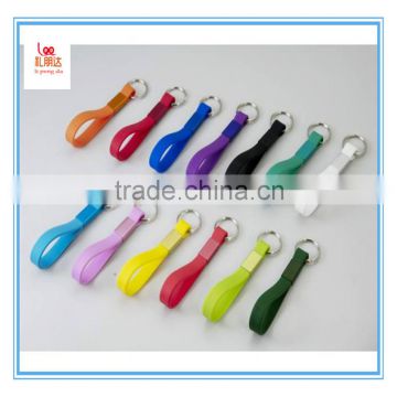 Factory supply custom silicone bracelet keychain, custom fashion silicone bracelet keychain with keyring