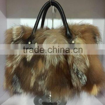 hot selling fashion fox fur bag /lady's bags