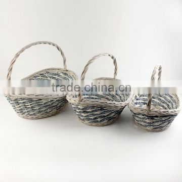 boat shape willow basket with handle