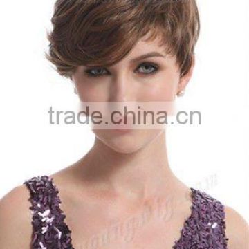 Fashionable fake hair wigs for white women , short hair wigs suppliers