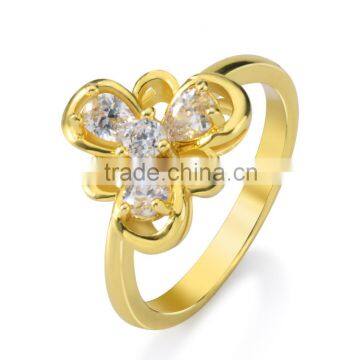 2016 Rellecona cubic zircon ring flower design yellow gold plated jewelry india snapdeal flipkart supplier