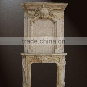 Indoor marble fireplace