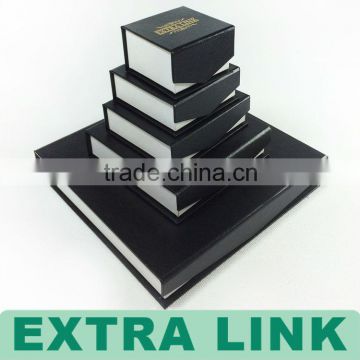 Black Cardboard Paper Wrapped With Magnetic Lid Jewelry Display Book Box Sets