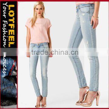 Frayed Distressed women denim Jeans (LOTX240)