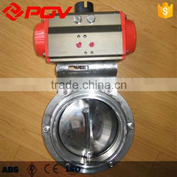 ss304 sanitary vacuum pneumatic butterfly valve