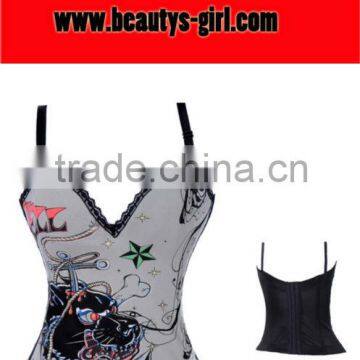 sexy painting corset sweet ladies outwear sexy busty corset bustier