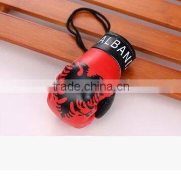 Wholesale hot mini boxing glove keychains with country flag best selling custom boxing glove keychains