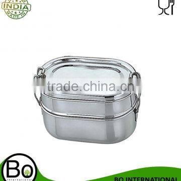 Stainless Steel Capsule Double Layered Lunch Box