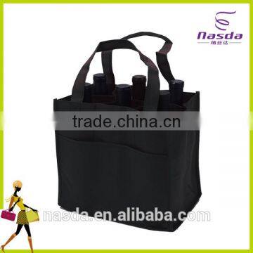 Black color non woven wine bag with custom logo,multipurpose wine bag for promotion,Resuable ice bag for wine