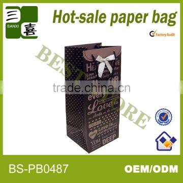 Red wine paper bags with cotton handles