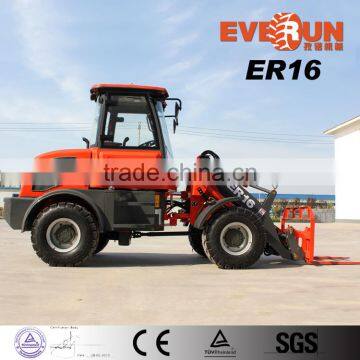 Qingdao Everun ER16 Moving Type Small Front End Loader With Electric Joystick/ Luxury Cabin