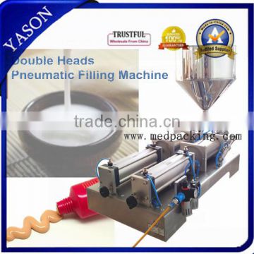 Quantitative 10-300ml Double Heads Pneumatic Unguent Tooth Paste Soy Filling Machine