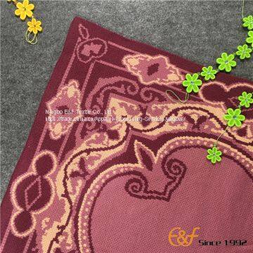 Wool Acrylic Jacquard Luxury Knitted Winter Blanket photo-4