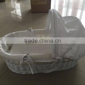 most popular white willow wicker baby carry bed, wicker basket