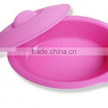 FDA,LFGB Vegetable Foldable Silicone Red Oval Bowl