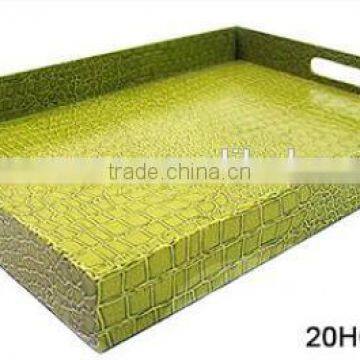 Coloful Leather Serving Tray With Two Handles, 35.5*48.3*5cm