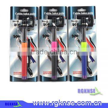 2016 popular selfie stick with bluetooth shutter button, selfie monopod, selfie holder for travel tourism