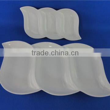 Plates Porcelain Different Shapes White