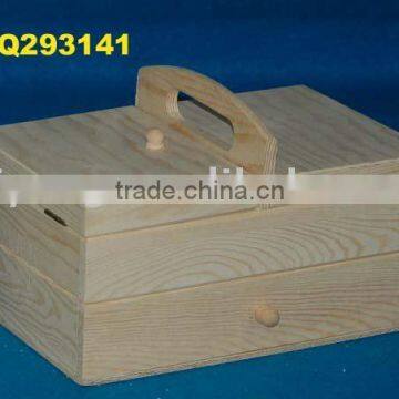 customized natural wooden sewing tool box