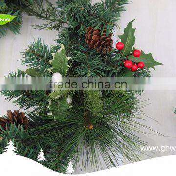 GNW CHGR-1607025 High Quality Cheap Green Christmas Wooden Garland for Door Decoration photo-2