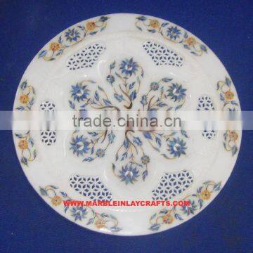 Marble Inlay Round Plate