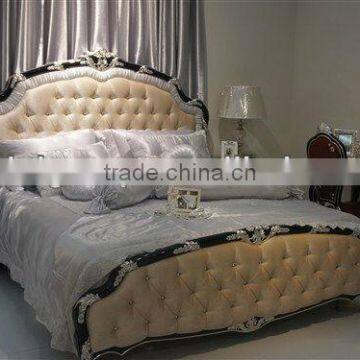 Fashion luxury simple design bedroom set,bed,sidetable,dresser&mirror, hand made and can be customized--BG90439 MOQ:1 SET