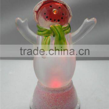 Electronic LED Light Acrylic Happy Round Snowman Figurines Toys for Kids photo-2