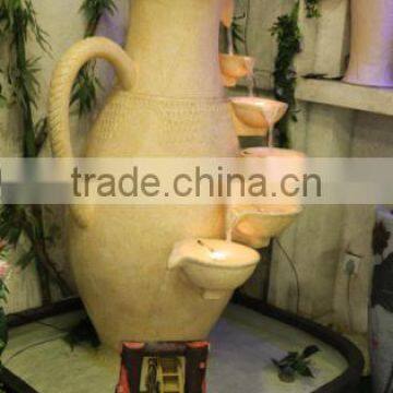 Pot sandstone water fountain vases with stones for decoration