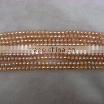 10-11mm pink round freshwater loose pearl strand