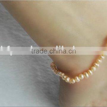 3-4mm Pink Baroque Freshwater Pearl Bracelet photo-3