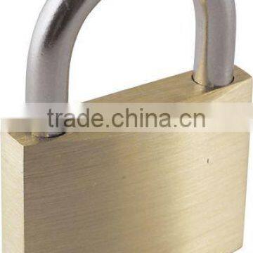 Stainless steel shackle brass padlock with keys