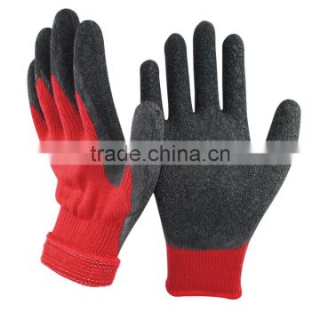 NMSAFETY 10 gauge red cold weather winter work gloves with rubber palms