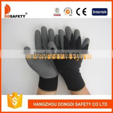 DDSAFETY 10 Gauge Black T/C Acrylic Linner Gray Latex Coating Industry Gloves