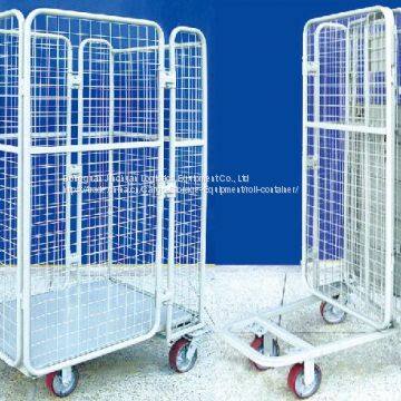 Foldable Metal Wire Trolleys / Mesh Structure Trolley