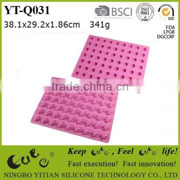 Silicone lolly mould with 63 holes