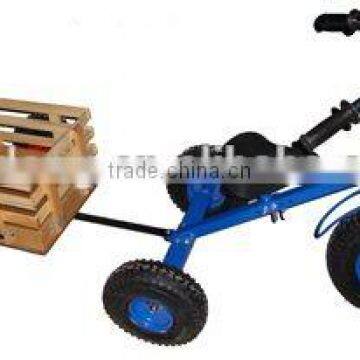 Tricycle Toy, Pedal go Kart Toy With Wooden Trailer for Kids F80AB photo-4