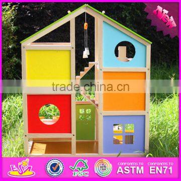 2016 New Design Baby Wooden Doll House Toy, Top Fashion Kids Wooden Doll House Toy, Lovely Wooden Doll House Toy W06A158 photo-5