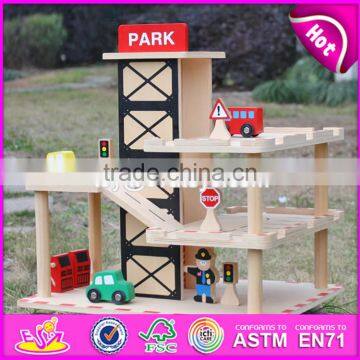 2017 New Products Funny Parking Toy Boys Wooden Garage Playset W04B051 photo-2