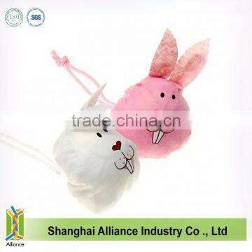 Pink Cute Rabbit Shape Polyester Folding Grocery Shopping Bag photo-3