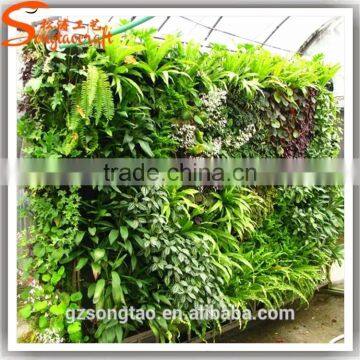 Double Artificial Grass Plant Wall / Plastic Artificial Plant Hang Wall for Art Hall Decor photo-3