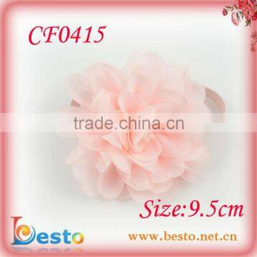 CF0415 Vintage decorative shabby ruffle hair chiffon frayed flower for girl