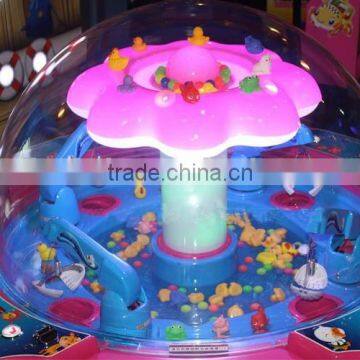 2014 New Hot Sale Rainbow Paradise Coin Operated Kids Toy Claw Crane Game Machine