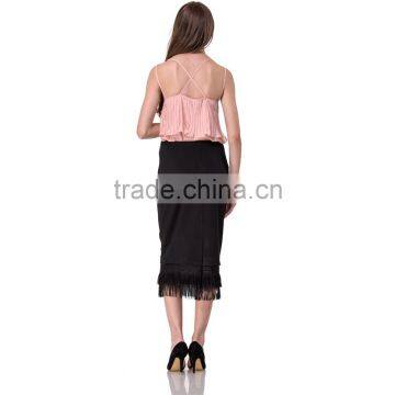 2017Guangzhou Domin Factory Directly Wholesale Latest Ladies Tassels Skirt photo-6
