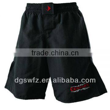 wholesale factory price high quality new lycra spandex plain black blank 4 way stretch mma shorts